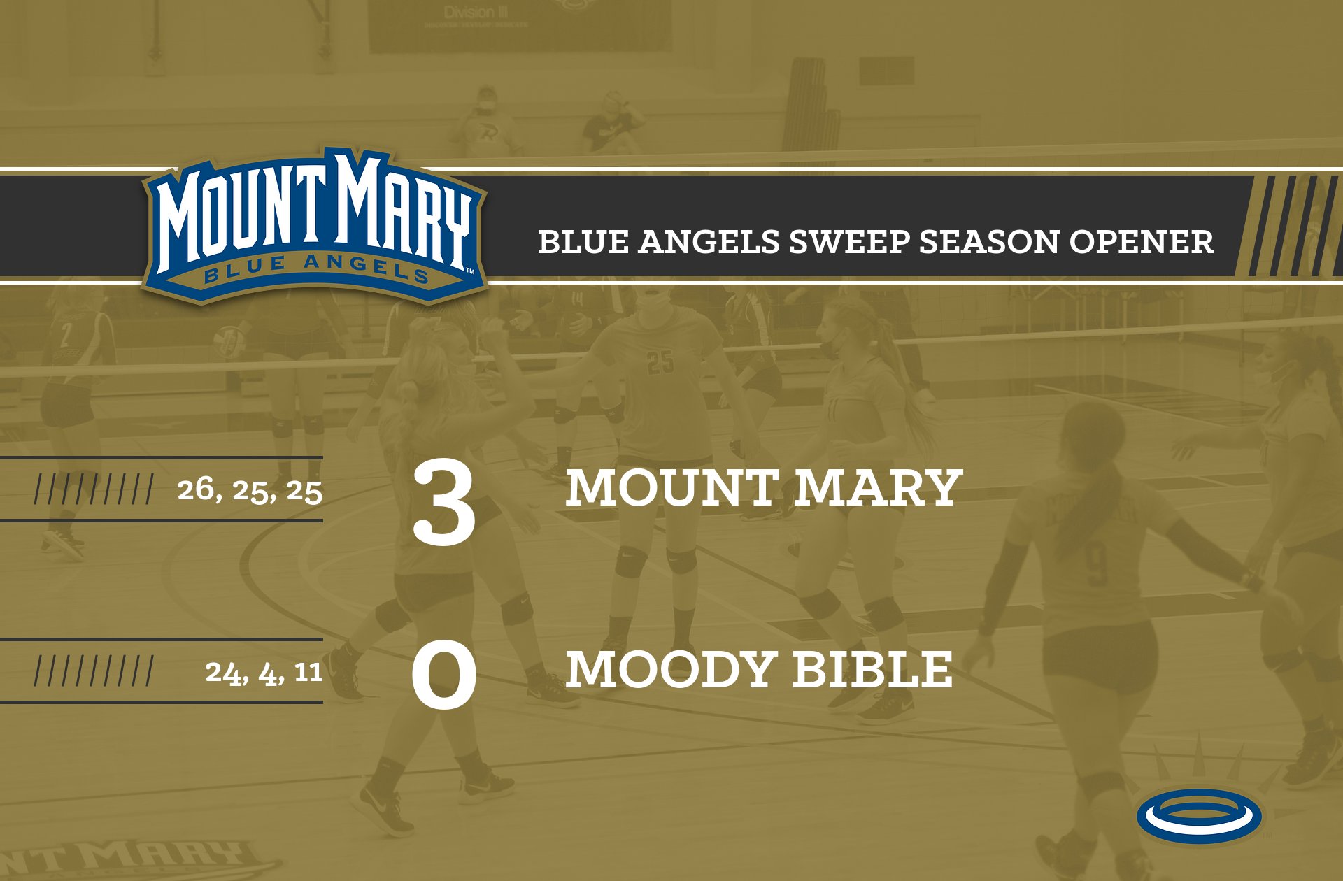 Volleyball Pulls Away from Moody Bible to Take Opener